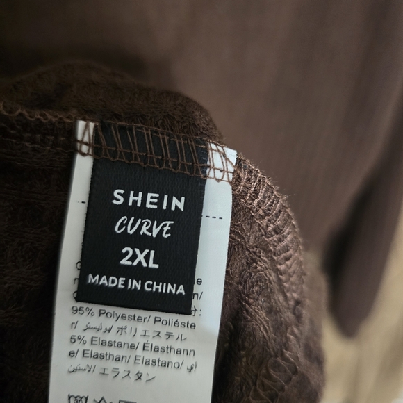 Brown Collared Women's Sweater Croped - Picture 5 of 5